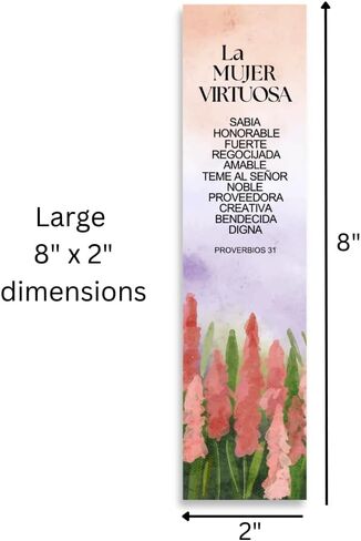 Christian 8’X2’ Bookmark for Women | Gift for Virtuous Woman (Spanish, 25 Pack Proverbs 31) in Kuwait