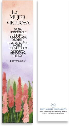 Christian 8’X2’ Bookmark for Women | Gift for Virtuous Woman (Spanish, 25 Pack Proverbs 31) in Kuwait