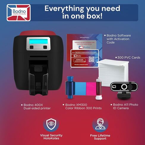 Bodno Magicard 400x طابعة بطاقة هوية مزدوجة الوجهين وإكمال برنامج معرف الحزمة - الطبعة البرونزية in Kuwait