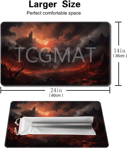 MTG Playmat Size 24x14in Free Storage Bags Non-Slip Backing, Ideal for Card Game Enthusiasts TCG Playmat (Shadow Dragon-No Deck) in Kuwait