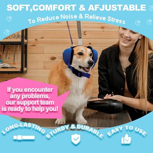 PROHEAR Dog Ear Muffs Hearing Protection for Dogs, NRR 28dB Noise Cancelling Headphones, Easy to Adjust Dog Hearing Protection Earmuffs for Thunder, Hunting, Tourism, Cars, Racing, Small, Black in Saudi Arabia