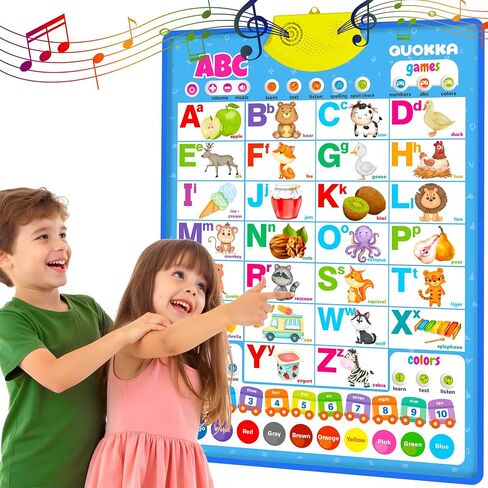 QUOKKA Educational Toys for Kids 5-7 Year Old - Vertical ABC Learning Wall Chart for Toddlers Age 3 4 6+ - Interactive Speech Therapy Poster Boy Girl - Autism Puzzle Game 8-10-12 in Saudi Arabia