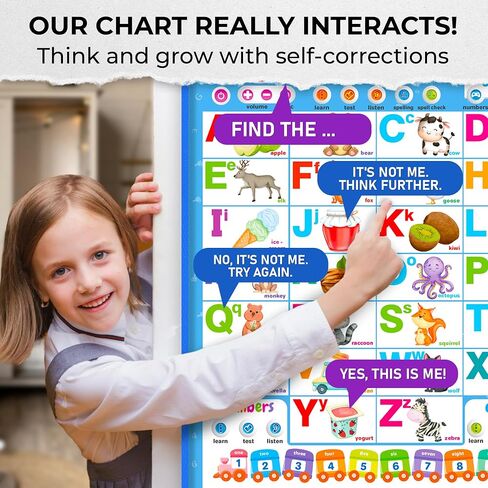 QUOKKA Educational Toys for Kids 5-7 Year Old - Vertical ABC Learning Wall Chart for Toddlers Age 3 4 6+ - Interactive Speech Therapy Poster Boy Girl - Autism Puzzle Game 8-10-12 in Saudi Arabia