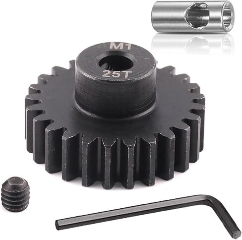 Steel Mod1 5mm Pinion Gear 1PCS,11-28T M1 Pinion Gear Metal Hardened Steel Fit 5mm RC Motor Shaft with 3.175mm Coupler Compatible with 1/5 1/6 1/8 1/10 1/14 RC Brushless Brush Motor (15T) in Saudi Arabia