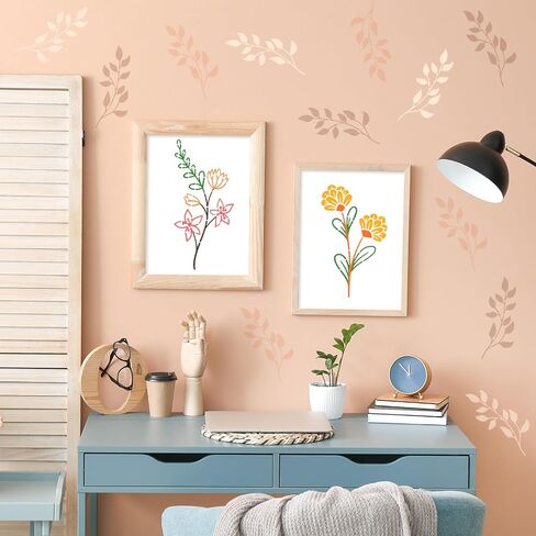 50 Pcs Large Wildflower Stencils Flower Stencils for Painting on Walls Reusable Floral Stencil Flower Painting Stencils Spring Drawing Templates for Crafts Canvas DIY Home Decor(7.8 x 3.9in) in Saudi Arabia