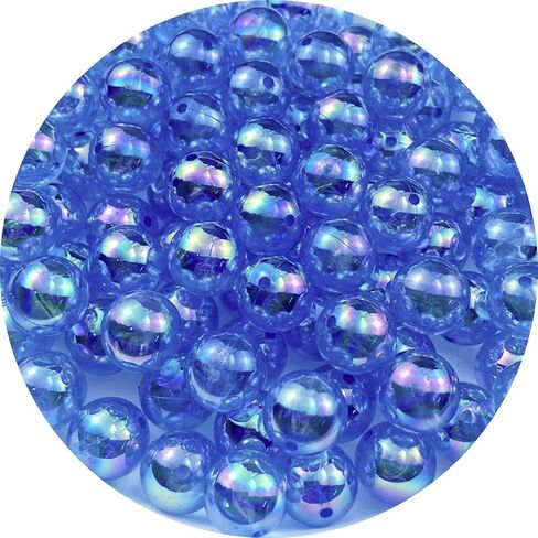 100pcs Acrylic Round Beads 12mm AB Colors Craft Beads Round Spacer Beads with Holes for Earring Bracelet Necklace Key Chains Jewelry Making(Mix AB Colors) in Kuwait