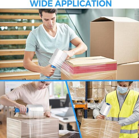 MROCO Stretch Wrap Film 5" x 1000ft with 2 Handles, 6 Rolls 80 Gauge Plastic Shrink Wrap for Moving Furniture & Pallet Wrap, Industrial Mini Clear Heavy Duty Shrink Film Roll for Moving & Storage in Saudi Arabia