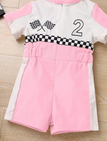 IBTOM CASTLE Baby Race Car Driver Outfit Boys Girls 1st 2nd Birthday Cake Smash Photoshoot Clothes Short Sleeve Racer Romper in Saudi Arabia