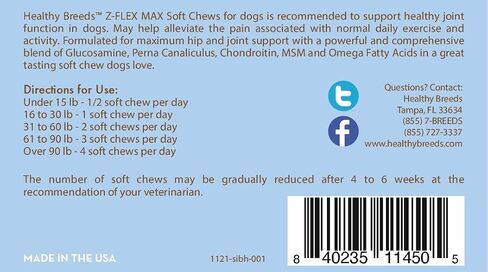 Healthy Breeds Doberman Pinscher Z-Flex Max Hip and Joint Soft Chews 170 Count in Kuwait