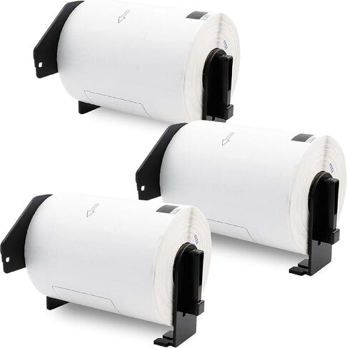 Aomya 3 Pack DK-1247 Compatible Die-Cut Wide Format Shipping Mailing Postage Address Labels Paper Roll 4.07" x 6.4" (103mm×164mm) White Labels with 3 Reusable Cartridges use for QL-1100 QL-1110NWB (3) in Saudi Arabia