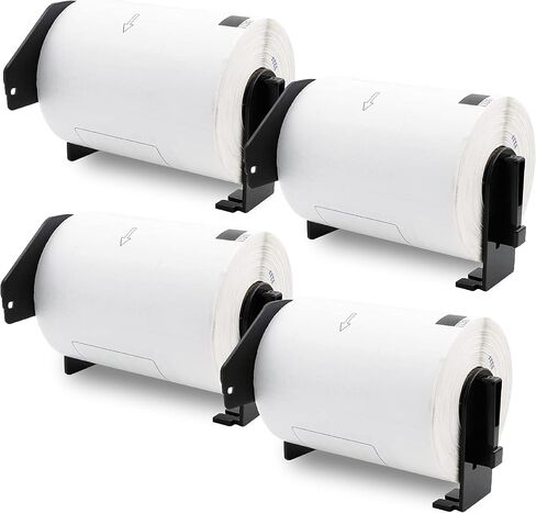 Aomya 3 Pack DK-1247 Compatible Die-Cut Wide Format Shipping Mailing Postage Address Labels Paper Roll 4.07" x 6.4" (103mm×164mm) White Labels with 3 Reusable Cartridges use for QL-1100 QL-1110NWB (3) in Saudi Arabia