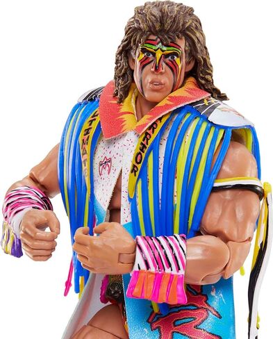Mattel WWE Ultimate Edition Action Figure & Accessories Set, Warrior 6-inch Collectible with 30 Articulation Points, Swappable Pieces & Entrance Gear in Kuwait