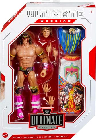 Mattel WWE Ultimate Edition Action Figure & Accessories Set, Warrior 6-inch Collectible with 30 Articulation Points, Swappable Pieces & Entrance Gear in Kuwait