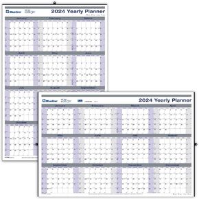 Blueline® 2025 Net Zero Carbon™ Yearly Reversible/Erasable Wall Calendar, 12 Months, January to December, Horizontal/Vertical, 24" x 36", Laminated (C177868-25)