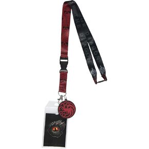 Game of Thrones: House of The Dragon Breakaway ID Badge Holder Lanyard w/ 2" Rubber Pendant and Collectible Sticker