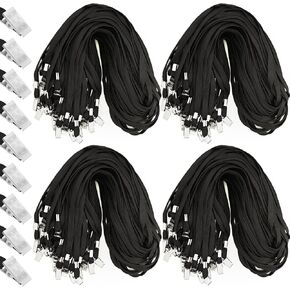 Beieverluck 200 Pack Badge Lanyards Bulk Lanyard with Bulldog Clip Neck Cruise Flat Lanyard for ID Card Badge Holders