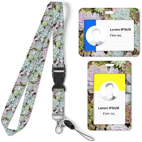 Lanyards for ID Badges, 2 Pack Horizontal and Vertical ID Badge Holder，Fashion Color Printing Pattern Men and Women Breakaway Lanyards for ID Badges，Blue Ocean