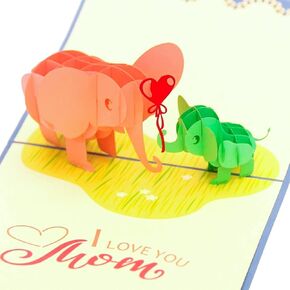 Blue Daddy and Baby Turtles Pop Up Card - 3D Popup Card, Birthday Card, Greeting Cards for Mother, Father, Friend in Mother’s Day - Table Decor 6’’x6’’