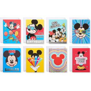 American Greetings Deluxe Disney All-Occasion Card Bundle With Envelopes, Mickey Mouse (32-Count)