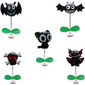 5PCS Halloween Car Dashboard Bobblehead Decorations, Car Rearview Mirror Accessories, Funny Center Console Interior Decoration Ornament for Car, Home, Office (Style 1)