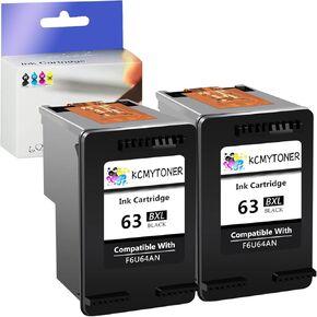 63XL Black Ink Cartridge 63 XL 63BXL High Yield Cartridge Compatible for HP OfficeJet 5255 5258 4650 Envy 4520 4516 Deskjet 2130 Printer, Show Ink Level with The Latest chip - 1 Pack