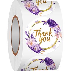 Heyfibro 500 PCS 1.5 Inch Floral Thank You Stickers Roll for Adults, Gift Packing, Cards, Candy Bags, Envelopes, Party Supplies(Elegant Flowers) in Saudi Arabia