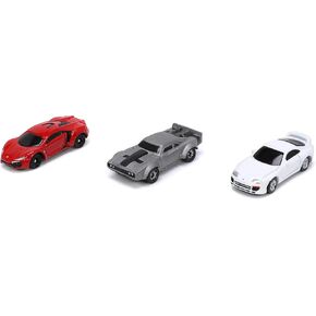 Fast & Furious 1.65" Nano 3-Pack Wave 4 Die-cast Cars, Toys for Kids and Adults,Red