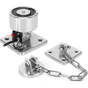Fire Door Holder, Stainless Steel Magnet Fire Door Holder Suction 50KG Holding Force Floor Wall Mount Fire Door System Accessory for Single Door Double Fire Doors (DC24V)