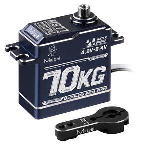 Miuzei Brushless Servo High Torque RC Servo Motor Digital Stail Steel Gear قابل للبرمجة 8.4V مقاوم للماء مع 1/7 ، 1/8 ، 1/10 RC CAR (70KG-180 °)