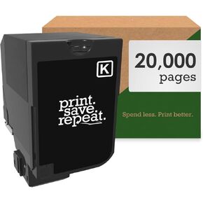 Print.Save.Repeat. Lexmark 74C1HK0 Black High Yield Toner Cartridge for CS720, CS725 [20,000 Pages]