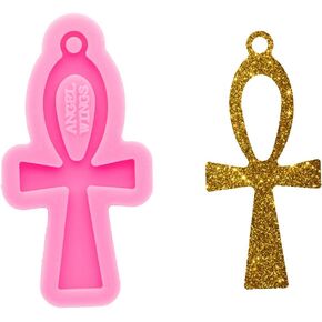 Super Glossy Cross Shape Resin Keychain Mold Epoxy Resin Jewelry Silicone Molds Resin Crafting Molds Handmade Resin Necklace Molds Jewelry Making Supplies Polymer Clay Mould
