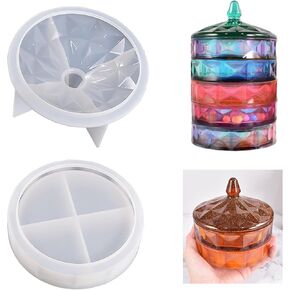 Multi-Layer Storage Box Resin Mold,Epoxy Casting Mold with Lid,Storage Box Silicone Molds,for Making Handmade Crafts,for Storage Keychain Jewelry Candy Makeup
