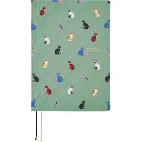 Hobonichi Techo 2024 HON A5 [English/A5 Size/January Start] Bow & Tie: Cats & Me