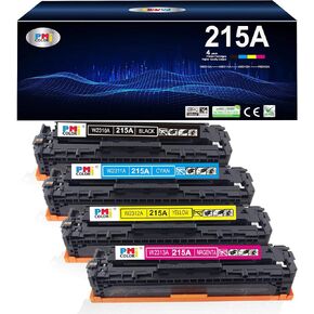 215A Toner Cartridges 4 Pack: (with Chip) Compatible for HP 215A W2310A W2311A W2312A W2313A for Color Pro M182nw M183fw M182 M183 M155 Series Printer Ink (Black Cyan Yellow Magenta)