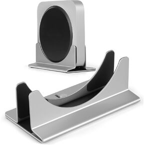 Adjustable Mac Mini Stand Aluminium Vertical Laptop Holder Desk Mount - Universal Fit for Mac Mini 2005-2023, Compatible with Laptop and Mini PC - Slot Width (10-52mm/0.4-2 inch)