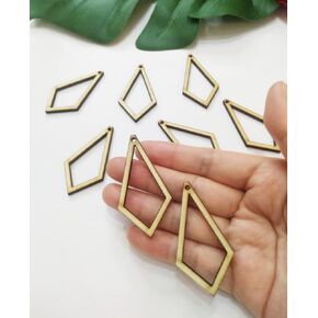 30pcs of Diamond Earring Blank,Wood Macrame Earring Findings,Unfinished Wooden Earring Hooks for DIY Craft (2'')