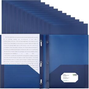 Patelai Plastic Folders with Pockets 2 Heavy Duty Pocket Folders with 3 Prongs and Fasteners for Office(White, Gray, Black)