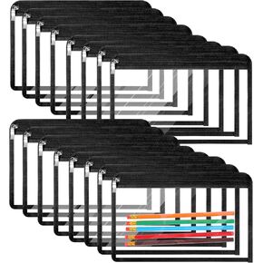 16 Pieces Clear Zipper Pouches Pencil Pouches PVC Makeup Pouch Envelopes Folder Storage Multi Purpose Pouch Document File Organization Bags, Office Supplies (Black Edging, 11.5 x 7.5 Inches)