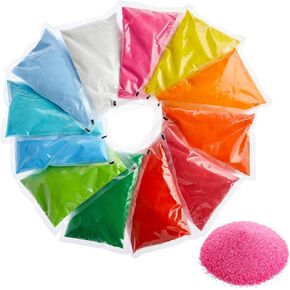 Bright Creations 12 Pack Colored Sand for Crafts - Individual 1lb Colored Sand for Sand Art and DIY Wedding Decorations - Colorful Craft Sand in 12 Colors - Colored Sand Bulk (12 lbTotal)