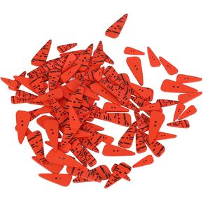 Ejoyous Orange Carrot Button, 100pcs Wooden Christmas Ornaments, Snowman Carrot Nose Buttons 4 Sizes DIY Cute Wood Buttons for Crafting Sewing Christmas with 2 Holes (Straight)