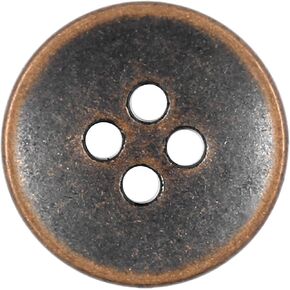 Bezelry 20 Pieces Concave Metal Hole Buttons. 18mm (11/16 inch) (Antique Copper)