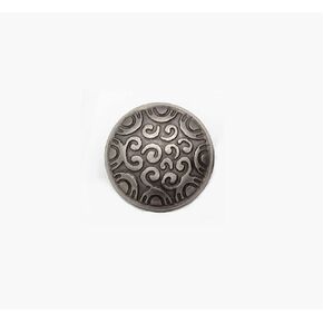 10 PCS Round Retro Metal Pattern Shank Buttons Decorative Buttons for Clothes Coat Sewing Scrapbooking (Grey Copper, 18mm)