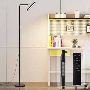 Modern Eye-Care LED Floor Lamp,72" White Standing Lamps with Remote & Touch Control, 18W Tall Torchiere Bright Lamp for Bedroom,Office,Living Room