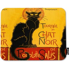Mugod Mouse Pad Funny Toulouse Vintage Black Cat Nouveau Chat Noir Cute Decor Gaming Mouse Pad Rectangle Non-Slip Rubber Mousepad for Computers Laptop 7.9x9.5 Inches