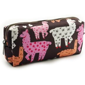Llama Pencil Case Large Capacity Canvas Pen Bag Pouch Stationary Case Makeup Cosmetic Bag