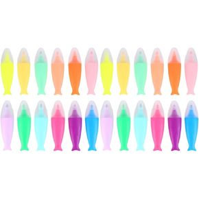 EXCEART 24 Pcs Fluorescent Watercolor Pen Highlighters Cartoon Painting Pens Art Marker Watercolor Pens Student Stationery Creative Drawing Pens Fluorescent Pens Pocket Plastic