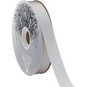 McGinley Mills 7/8" W Acetate Satin Ribbon, Silver Gray, 100 Yard Spool