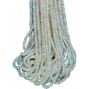 AAA+ Ethiopian Welo Opal Fire Gemstone 2mm-3mm Smooth Rondelle Beads | Natural Ethiopian Opal Gemstone Smooth Rondelle Beads | 16inch Strand