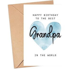 Happy Birthday To The Best Grandpa In The World Card - Grandpa Birthday Card - Grandpa Card - Father's Day Gift - Happy Birthday Card
