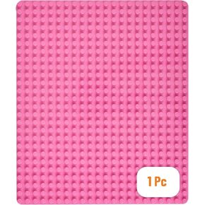 Strictly Briks Compatible with Lego Classic Big Briks Stackable Baseplates, Large Pegs for Ages 3 and Up, 100% Compatible with All Major Brands, Pink, 1 Piece, 13.75" x 16.25" Inches